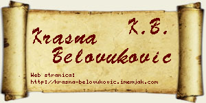Krasna Belovuković vizit kartica